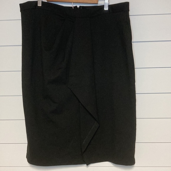 Jason Wu x Eloquii Faux Wrap Ruffle Black Skirt - Picture 1 of 9